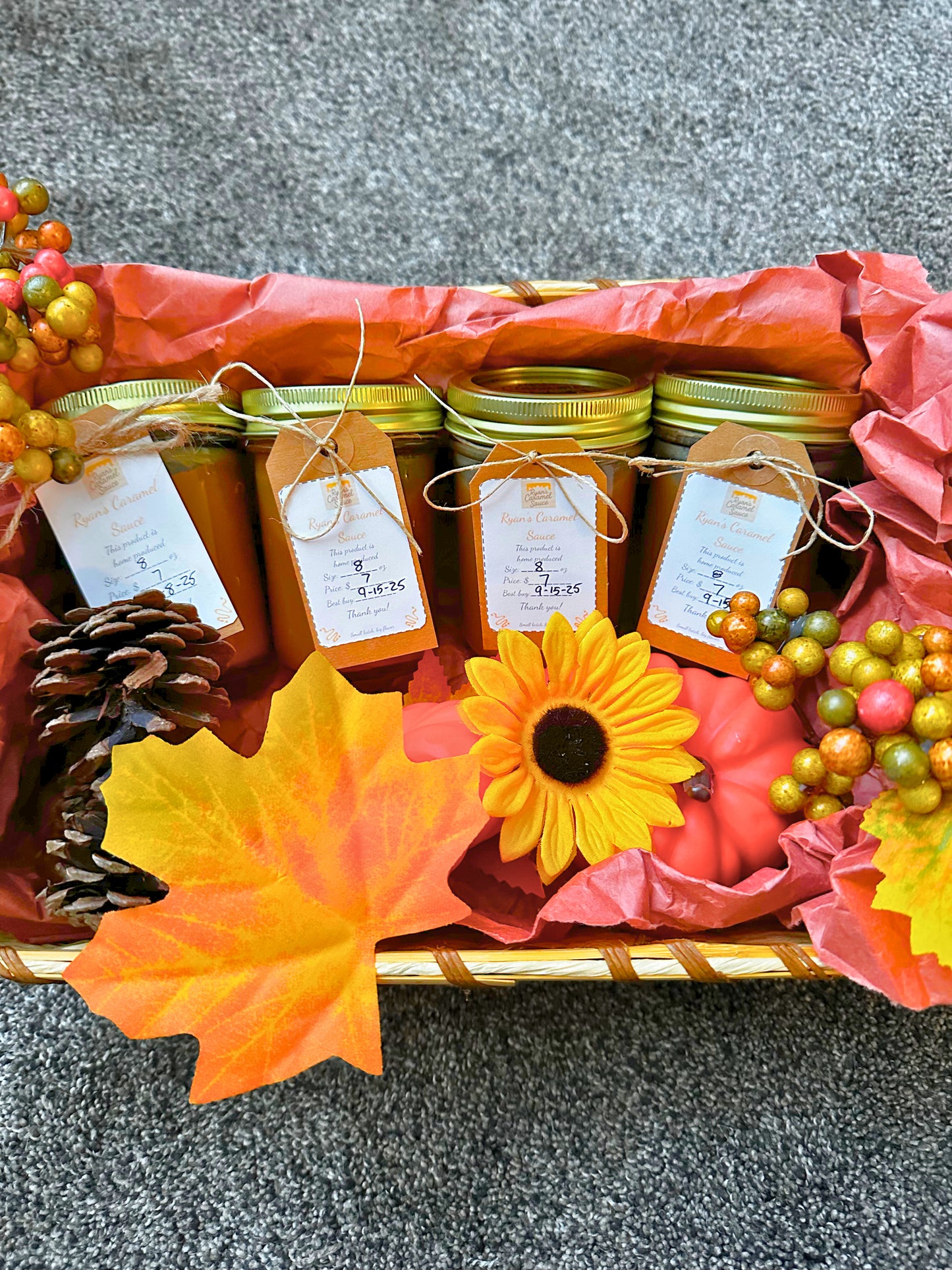 Fall Caramel Flight – 4 Artisan Small-Batch Flavors | Pumpkin Spice, Apple Cinnamon, Salted Caramel & Classic Caramel