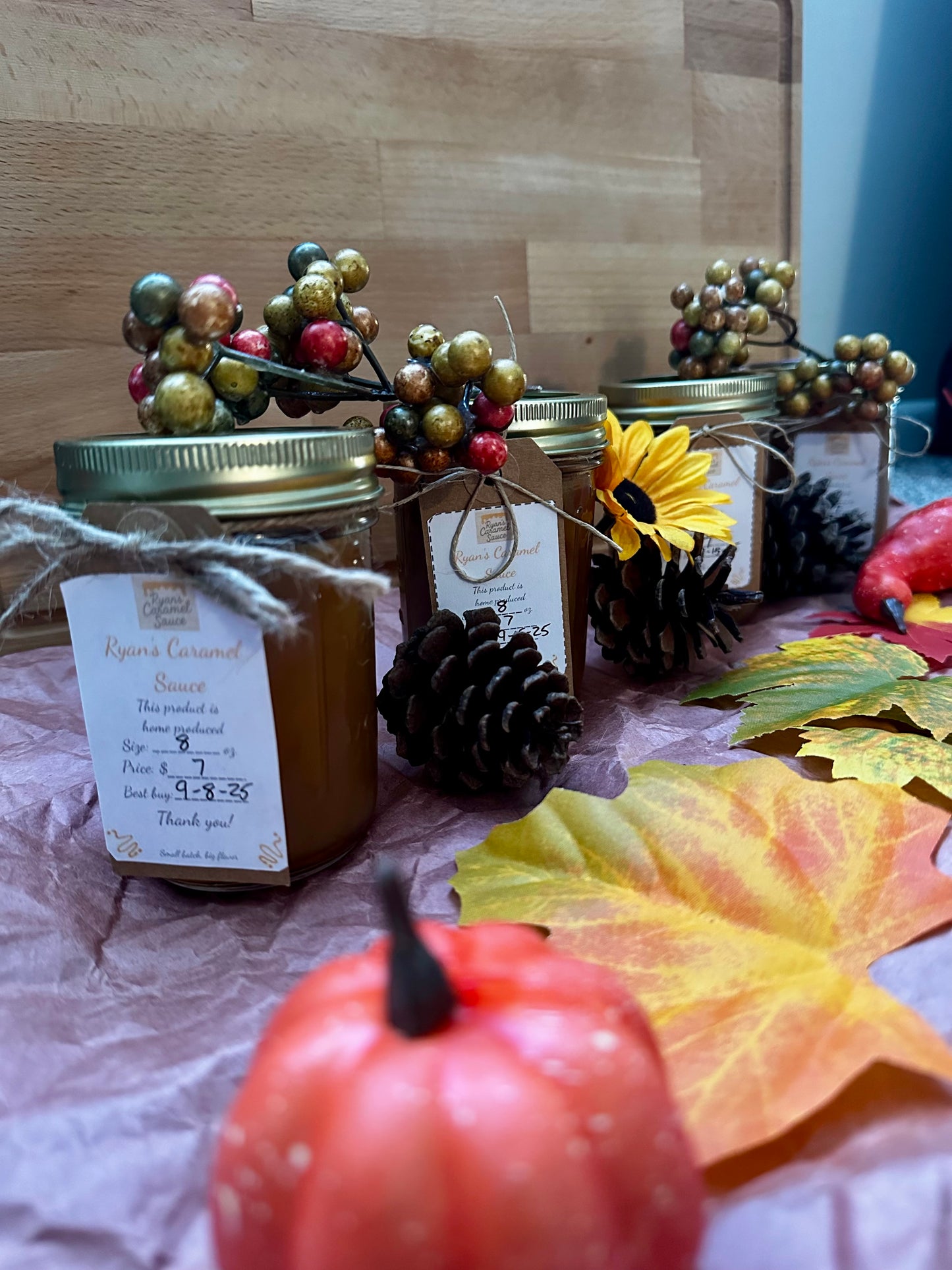 Fall Caramel Flight – 4 Artisan Small-Batch Flavors | Pumpkin Spice, Apple Cinnamon, Salted Caramel & Classic Caramel